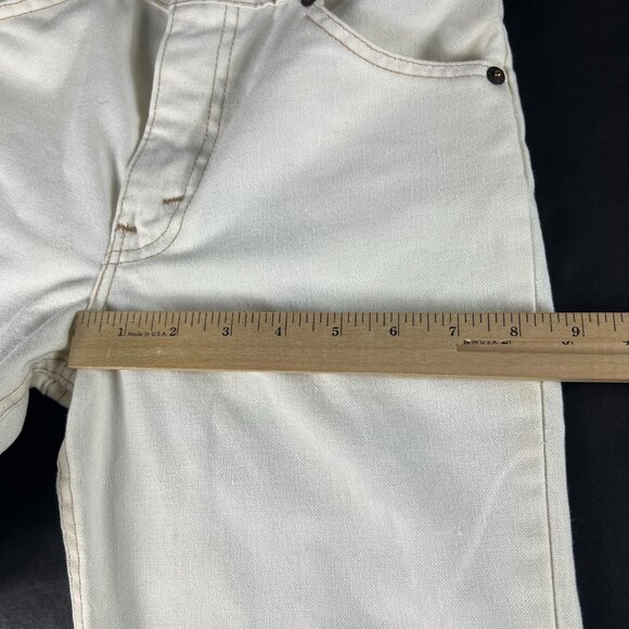 VTG 80s Levi's Girls 12 Reg 31333-3522 Slim Boot Cut Ankle Beige Polyester Pants - Picture 14 of 16